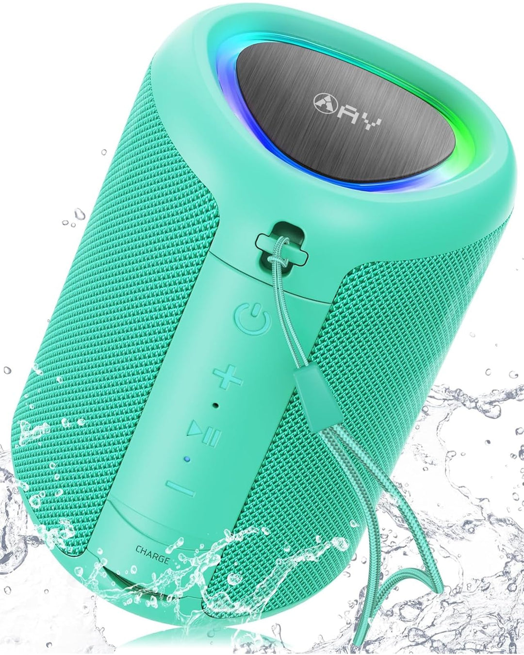 AY Tragbarer Bluetooth Lautsprecher mit Licht, Musikbox Bluetooth mit Leistungsstarker Kristallklare