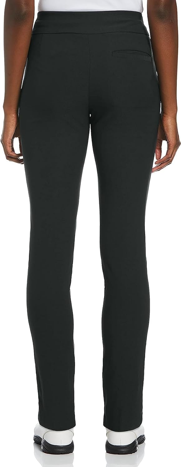PGA TOUR Damen Überziehen mit Bauchkontrolle Golfhose, XS Caviar