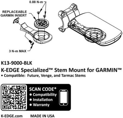 K-EDGE Future Computerhalterung für spezielle Vorbauten und Lenker (Garmin Mount) Garmin Halterung,