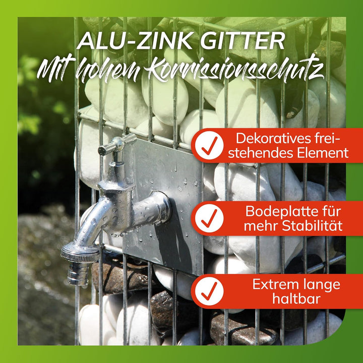 bellissa Wasserzapfsäule aus Metall - 95635 - Hochwertige Gabionen Wasserzapfstelle - Dekorative Gar