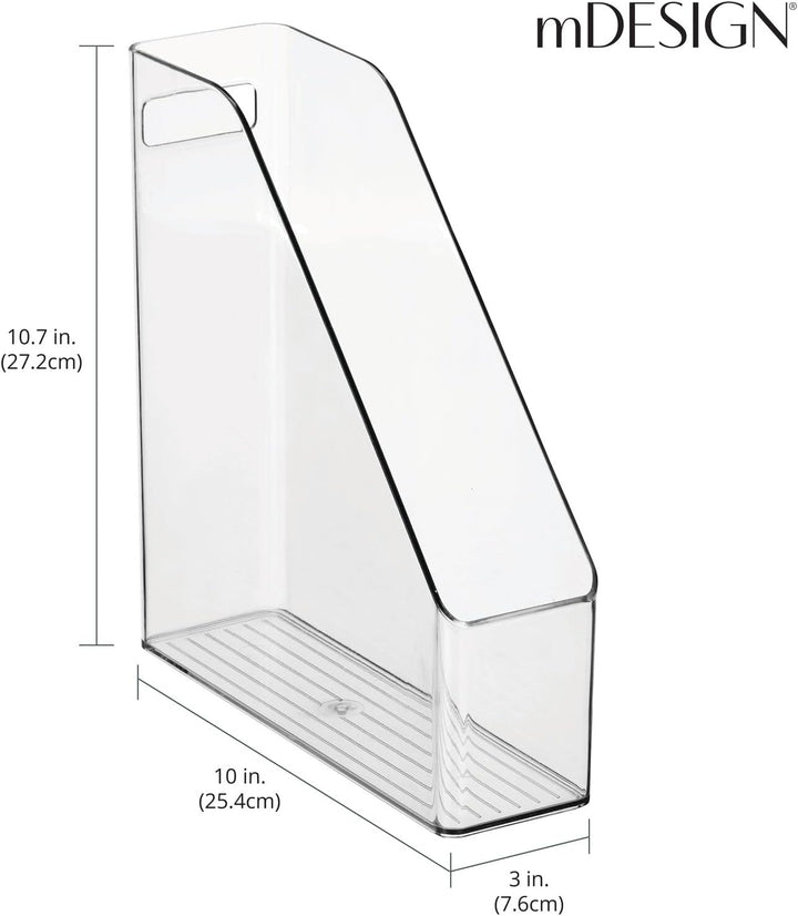 mDesign Plastic File Folder Bin Storage Organizer - Vertikal mit Griff - Hält Notizbücher, Ordner, U