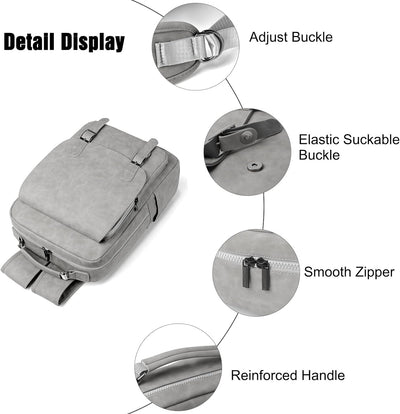 FANDARE Rucksack Laptop Wasserdicht Handgepäck Rucksack Wasserdicht PU-Leder Schulrucksack Herren Da