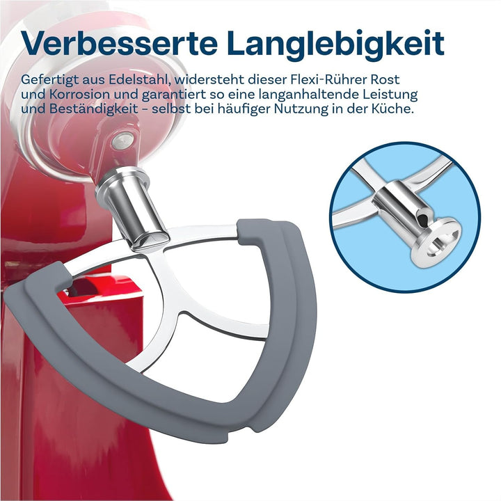 Flex Edge Rührer für KitchenAid 4.5-5 Quart Kippkopf-Standmixer Artisan & Classic Serie von MMOBIEL