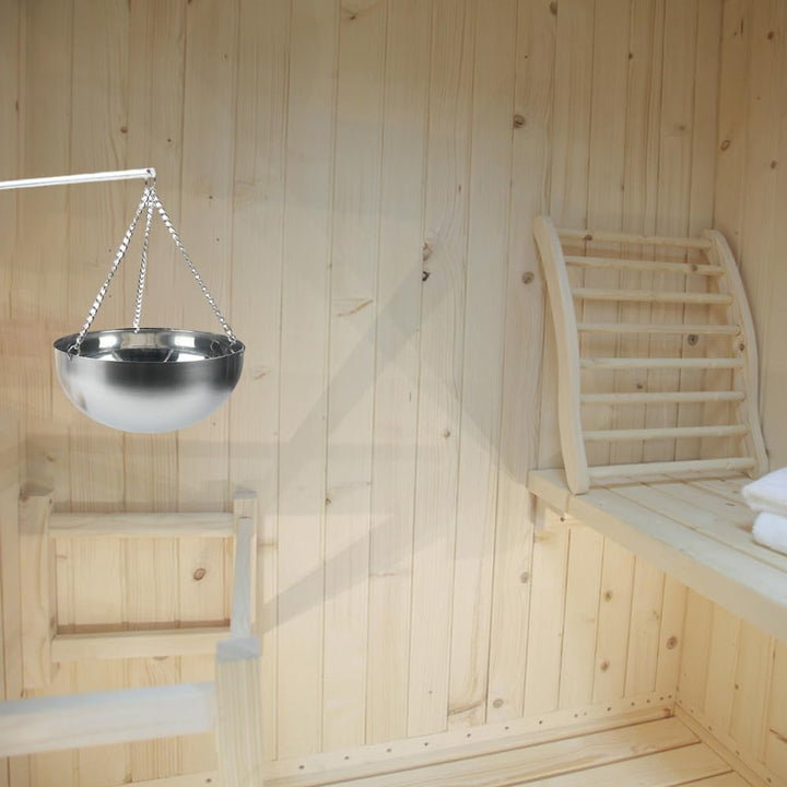 20cm Sauna-Aromaschale Edelstahl-Sauna-Aromaschale Rund | Ätherisches Öl Schale Wandhalterung mit ve