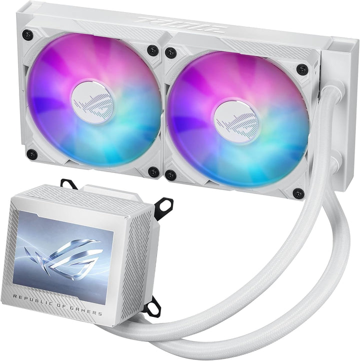ASUS ROG Ryujin III 240 ARGB White Edition All-in-One Flüssig CPU-Kühler (3,5 Zoll LCD, Asetek-Pumpe