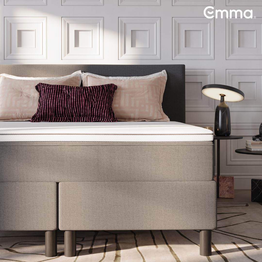 Emma Premium Matratzen Topper, 6cm dick, Wendbarer HRX-Schaum für anpassbaren Komfort, Atmungsaktiv