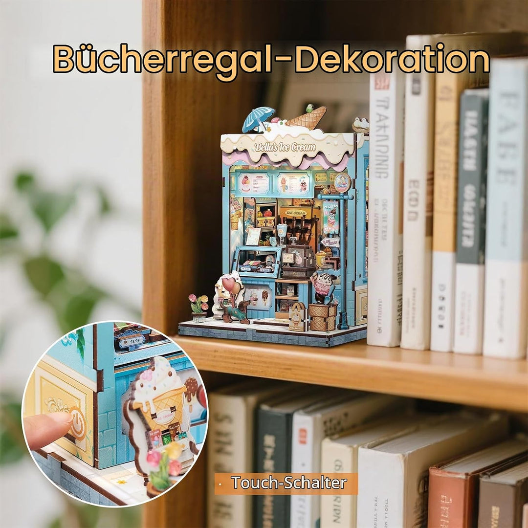 Fsolis Book Nook Kit - Kreatives 3D-Puzzle mit LED-Beleuchtung für einzigartige Miniatur-Welten Jung