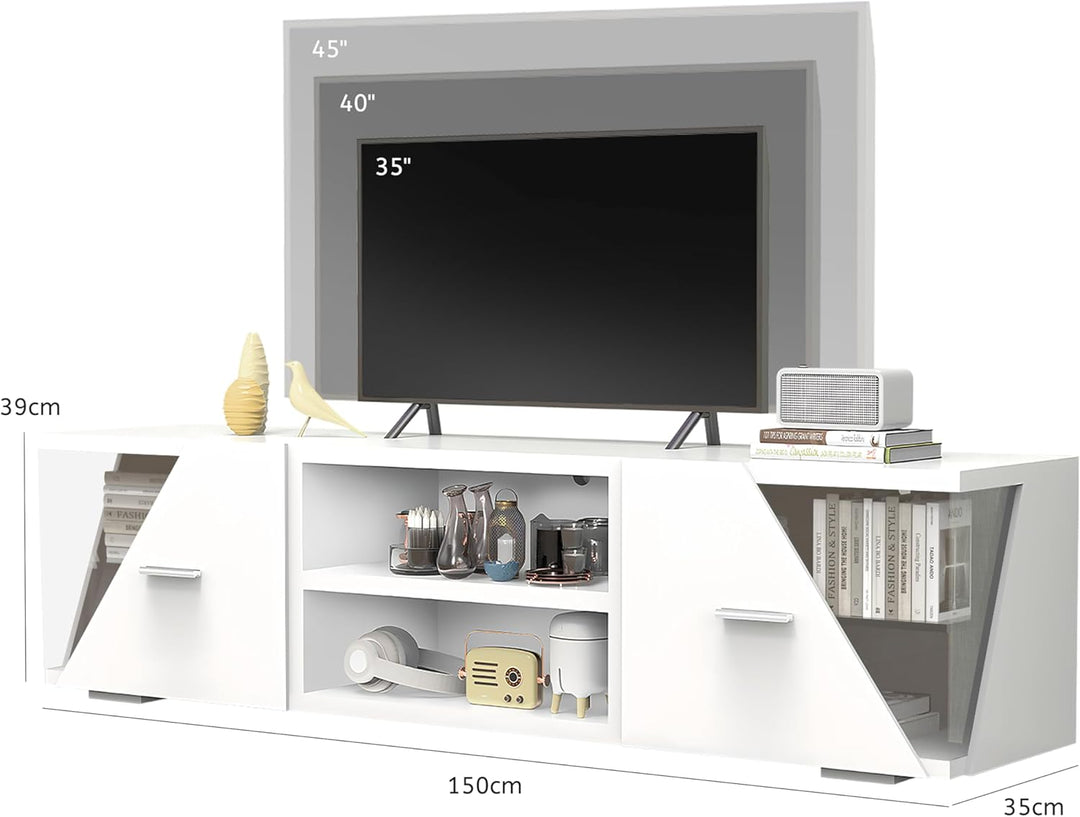 LED TV Schrank mit Beleuchtung LED TV-Ständer mit Aufbewahrung, Regal für Wohnzimmer Farben RGB Fern