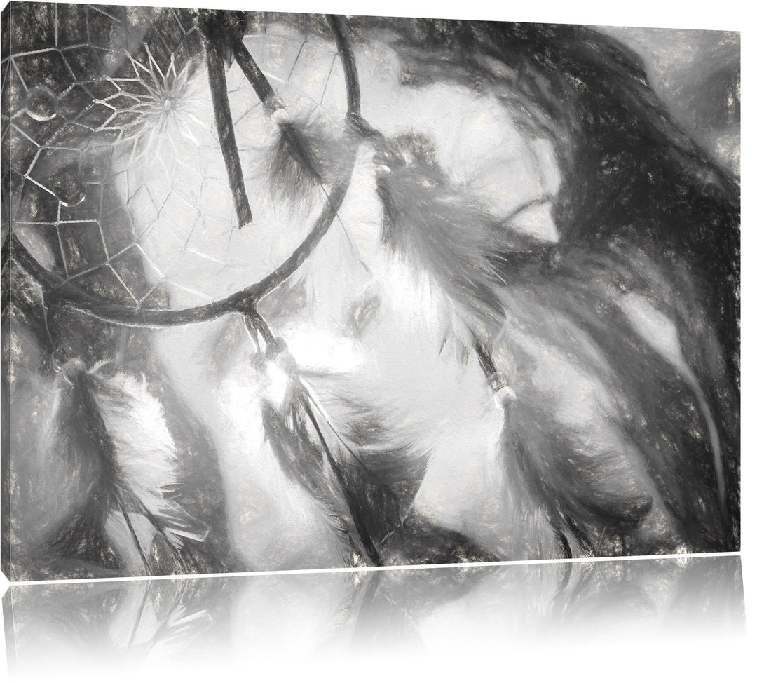 Pixxprint Traumfänger als Leinwandbild/Grösse: 100x70 / Wandbild/Kunstdruck/fertig bespannt, 100x70