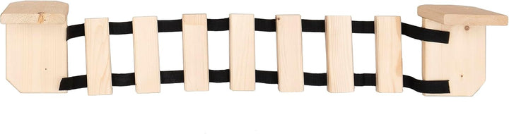 Hängebrücke für Katzen mit Regalen Kletterwand Katzenmöbel Wandmontage 7 Stufen Holz Kiefer 85 cm (K