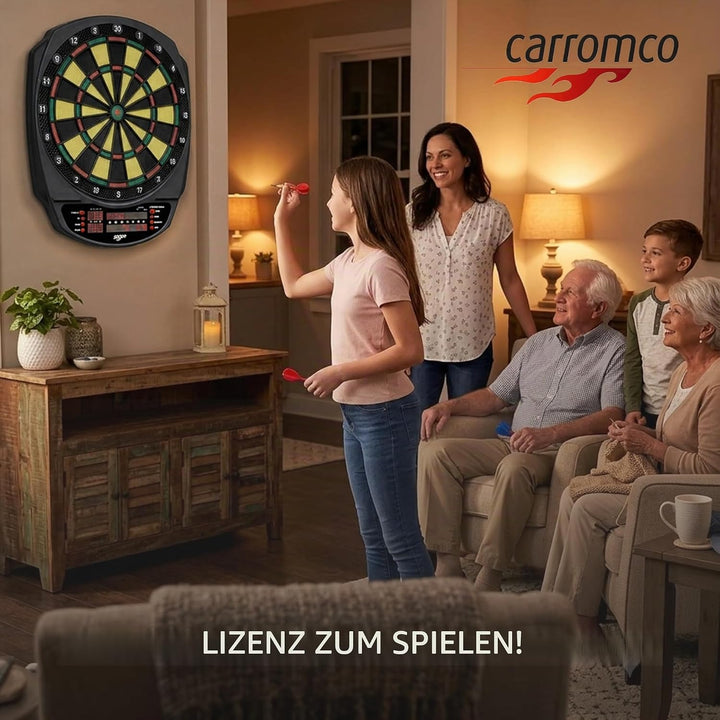Carromco 92445 Dartboard STRIKER-401 - Elektronische Dartscheibe mit Pfeilen, Dart Set für 44204 Spi