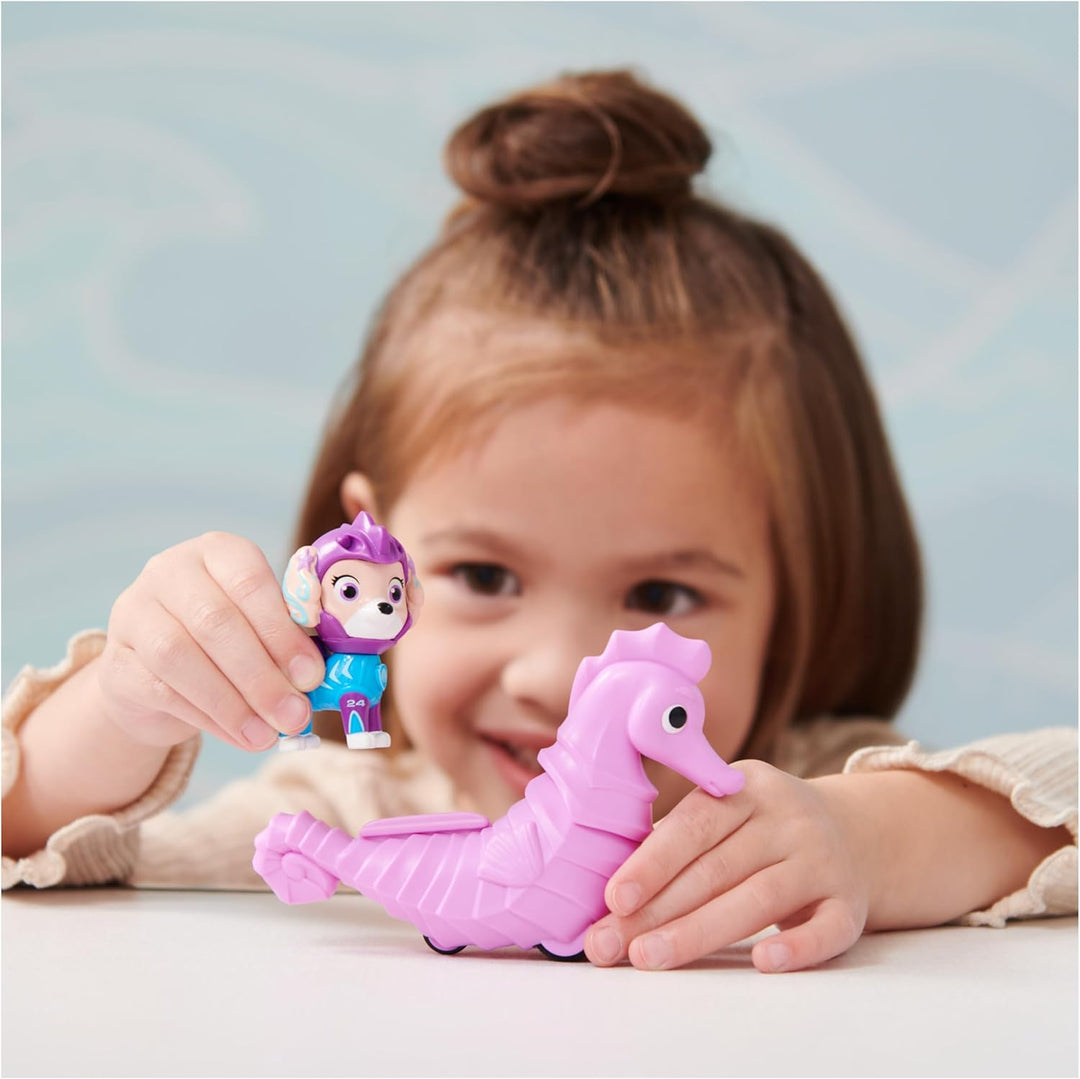 Paw Patrol, Aqua Pups - Hero Pups Actionfiguren-Set mit 1 Coral Welpenfigur und 1 Seepferd Figur, Sp