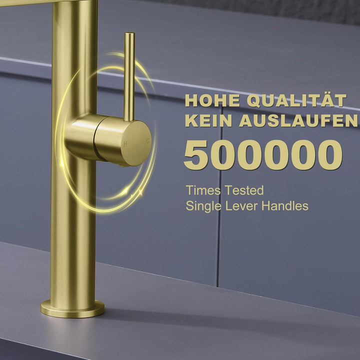Tohlar Wasserhahn Küche, Spülbeckenarmatur, Einhebel Küchenarmatur aus Edelstahl 360° schwenkbarer A