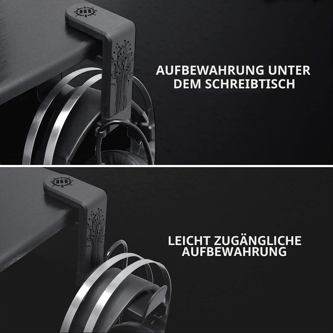 Enhance Halterung für Kopfhörer, für Gaming oder Musik, mit 360 Grad drehbarem Arm, Befestigungsklam