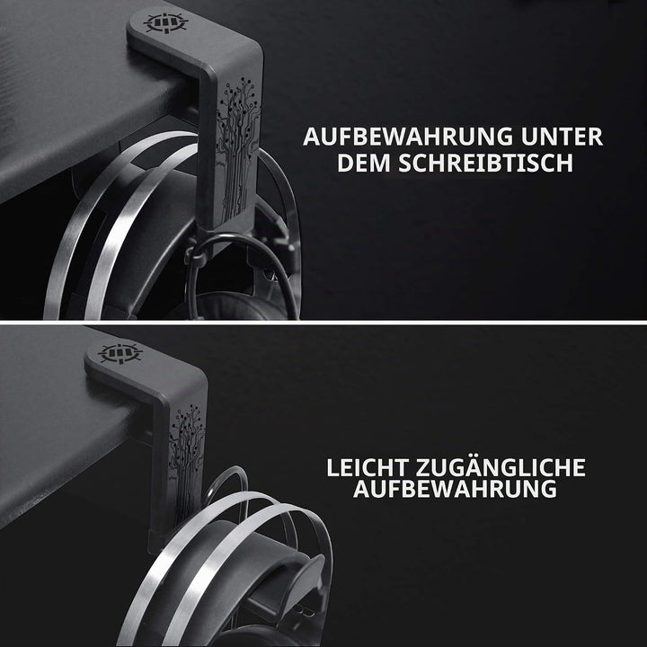 Enhance Halterung für Kopfhörer, für Gaming oder Musik, mit 360 Grad drehbarem Arm, Befestigungsklam