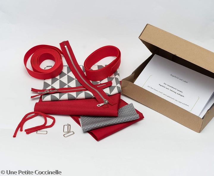 DIY Nähset/Nähpaket Rucksack/Shopper 37cm x 30cm rot