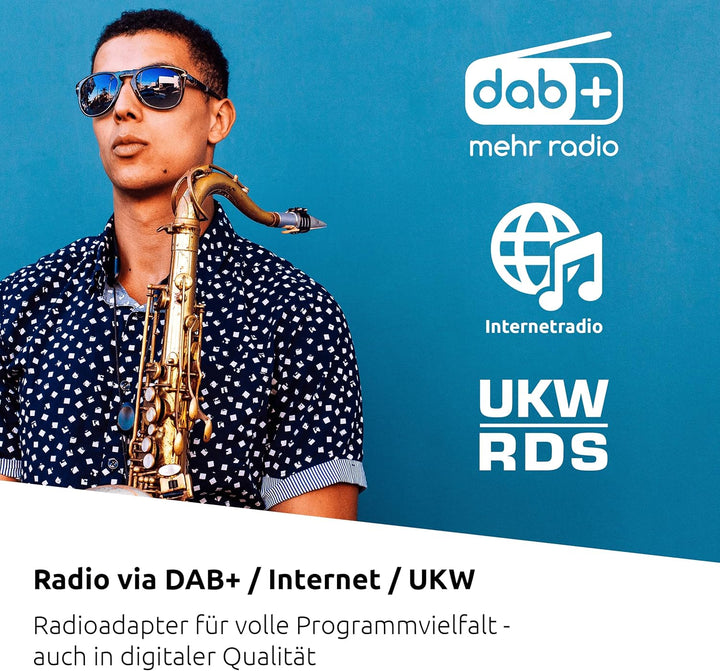 TechniSat DIGITRADIO 11 IR - DAB+ und Internetradio Adapter (WLAN, Farb-Display, Bluetooth, Fernbedi