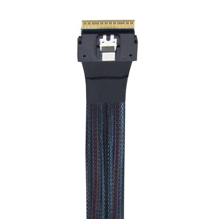 SlimSAS(SFF-8654 8i,74pin) to 2x Oculink(SFF-8611,38pin), PCIe4.0 Gen4 cable assembly, 85-Ohm, 0.8m