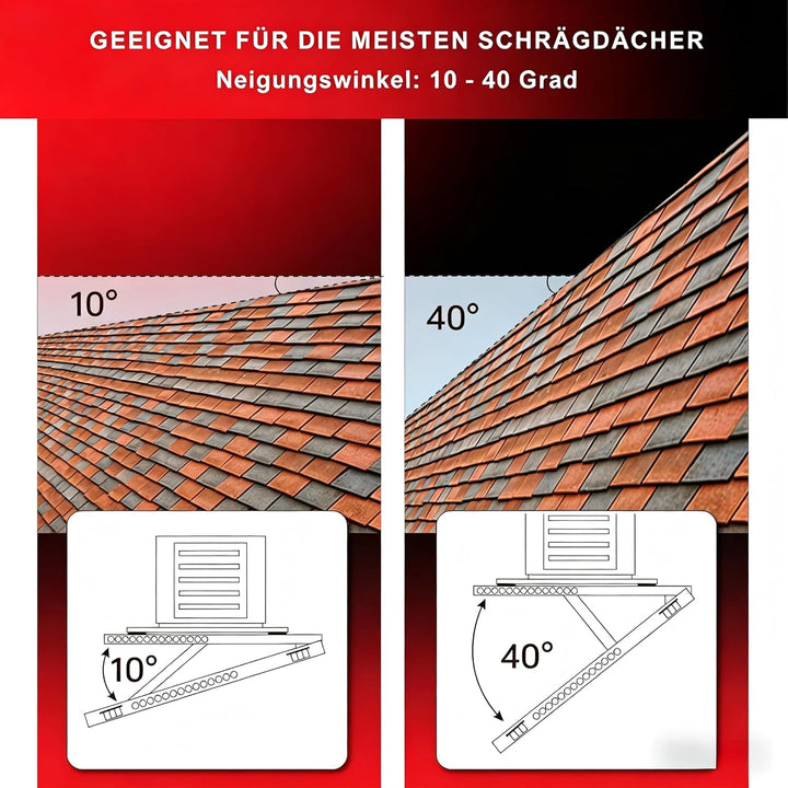 Wostore Universal Dachkonsole für Split Klima Klimaanlage, Klimaanlagen Dachhalterung 10° - 45° vers