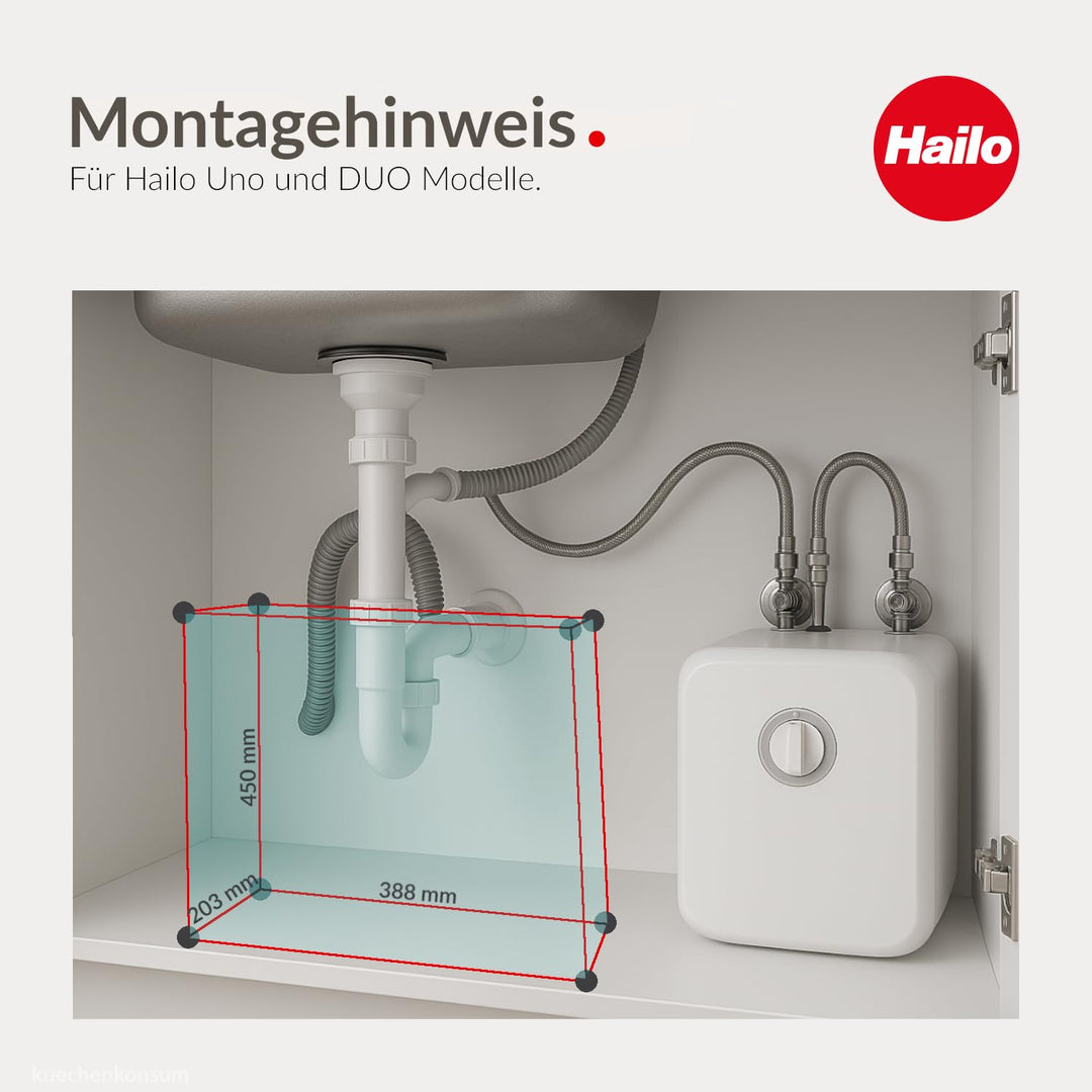 Hailo Abfallsammler 341610 | Duo 16 L Mülleimer | Einbau ab 45 cm Schrankbreite | Edelstahl Schwarz