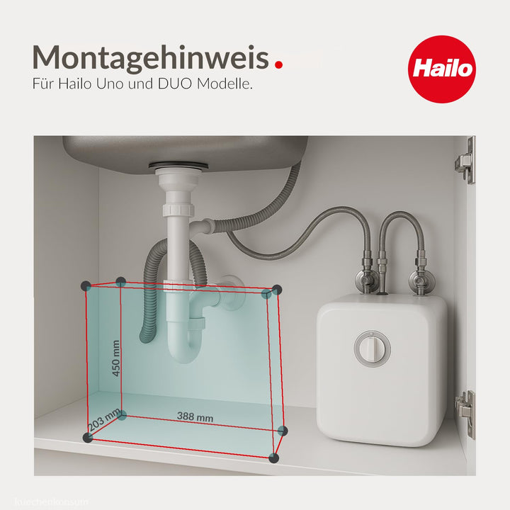 Hailo Abfallsammler 341610 | Duo 16 L Mülleimer | Einbau ab 45 cm Schrankbreite | Edelstahl Schwarz