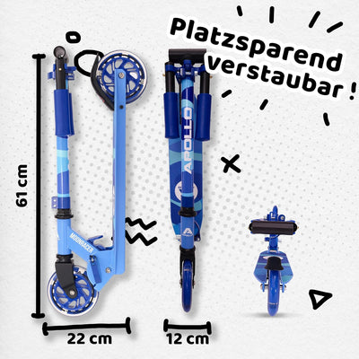 Apollo Scooter LED - Moonracer City Scooter mit Federung, Roller klappbar Tretroller Kinder ab 4 Jah