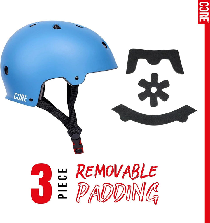 Core Schutzhelm Skate/BMX/Bike/MTB/Roller Derby/Roller Blau M, Blau M