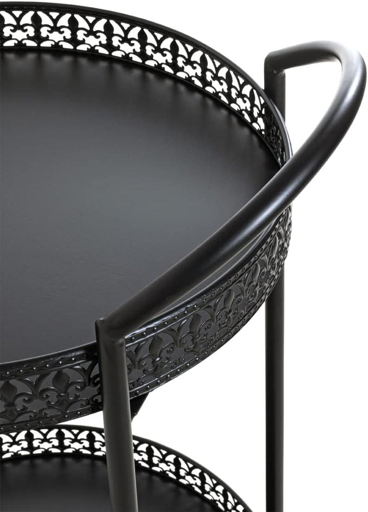 HAKU Servierwagen schwarz, Metall - Masse: B 51 cm x H 71 cm x T 42 cm, Style: Art Deco, Schwarz