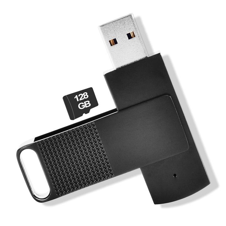 128GB USB Diktiergerät Digital, 3072kbps Aufnahmegerät Voice Recorder mit Spracherkennung und One-To