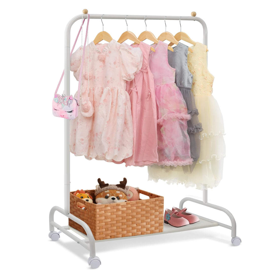 YGJT Kinder Kleiderständer, Garderobe mit Ablage & Kleiderstange für Kinderzimmer, Mädchenzimmer & S