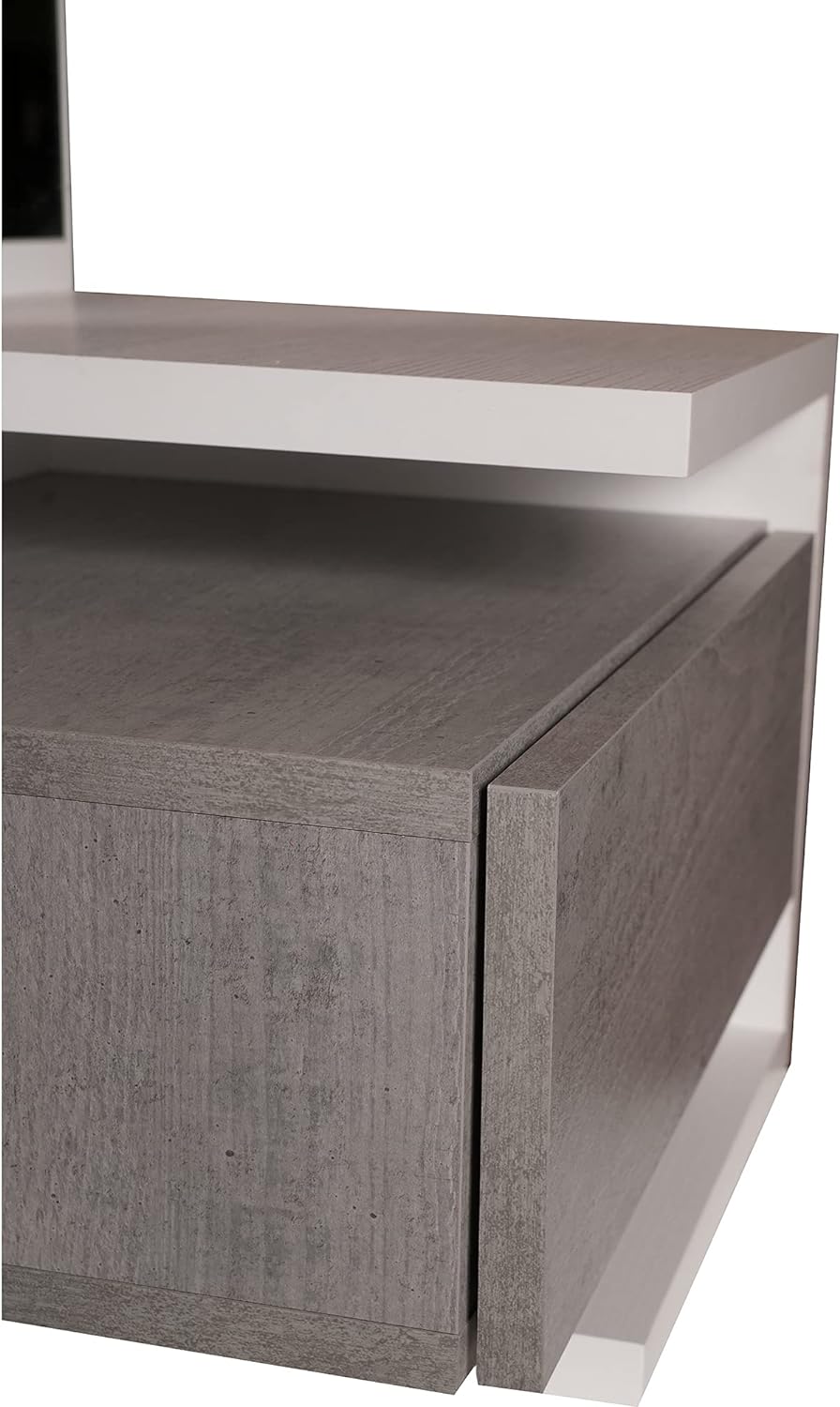 Dmora - Eingangsmöbel mit Spiegel, Flureingang mit Schublade und Regal, Taschenleerer für kleine Woh