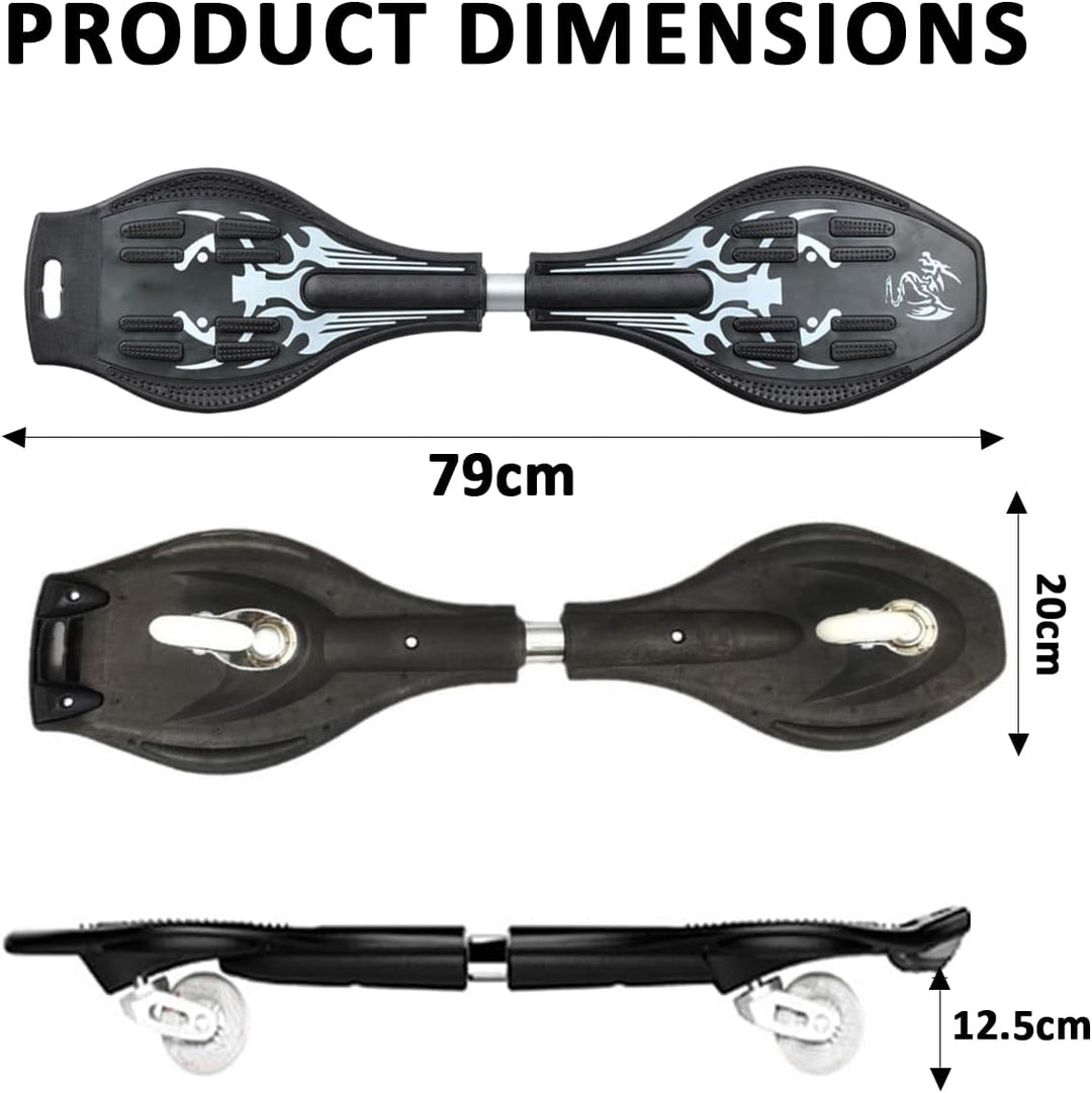 ERNAN Waveboard- Compact Lightweight Caster Board Kids/Teens. Waveboard Kinder Street Surfen Caster