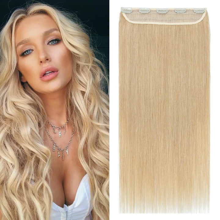Clip in Extensions Echthaar DICK Haarteile Echthaar 1Pc 5 Clips Extensions Echthaar Clip in Weich Na