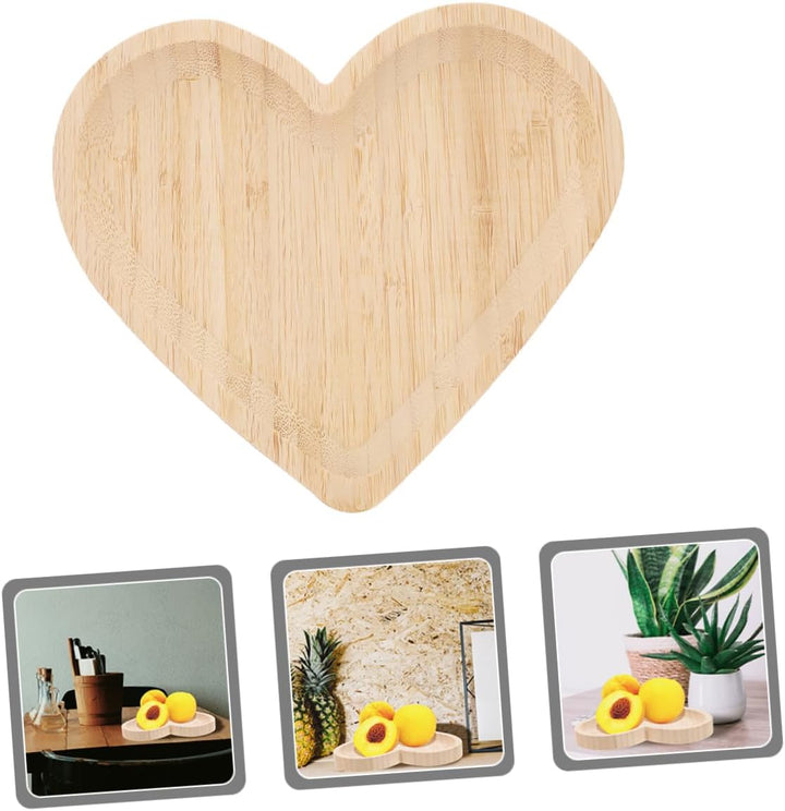 Ciieeo Elegantes Holztablett in Herzform Servierteller für Desserts Snacks Obst Leicht Zu Tragen Vie