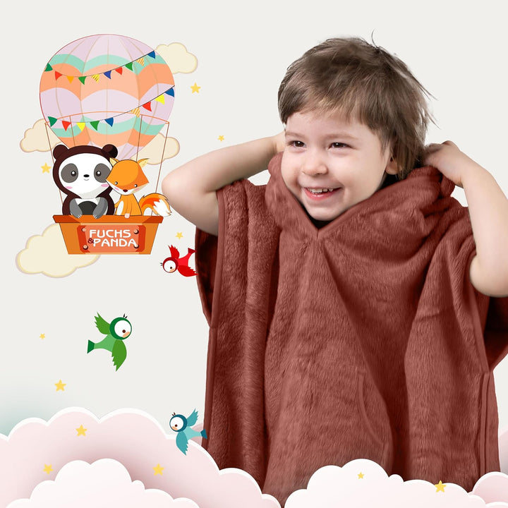Fuchs&Panda® Badeponcho Extra Warm, Weich & Kuschelig (100% Bambus) | Für Baby & Kinder | Handtuch P