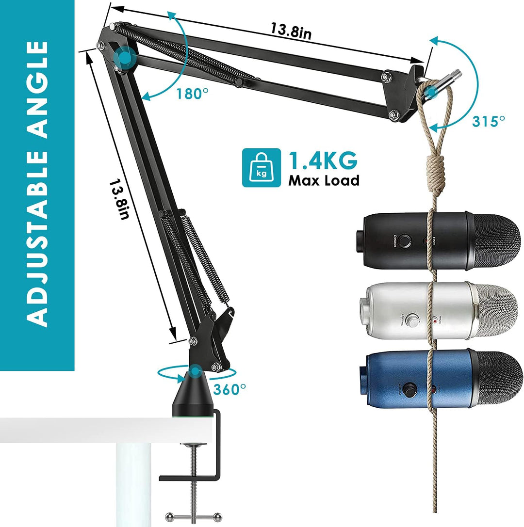 YOUSHARES Blue Yeti Mikrofon Arm - Mikrofonhalter mit Schaum stoffabdeckung Mikrofonarmhalter Pop Fi