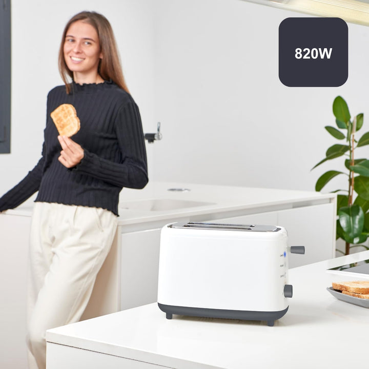 Black+Decker + Decker BXTO820E - Toaster 820W. 2 breite Toastschlitze. 7 Röstgradstufen. Automatisch