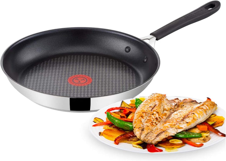 Tefal G43504 Jamie Oliver Induktion Pfanne 24cm + Tefal Pfannenwender, Edelstahl Pfannen mit Antihaf