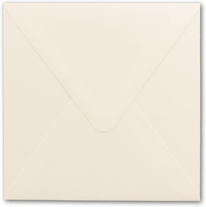 200x Briefumschläge Quadratisch 160 x 160 mm - Creme - 120 Gramm pro m² - 16,0 x 16,0 cm - Nassklebu