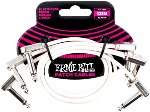 Ernie Ball Flachband-Patchkabel, 3er-Pack, 30 cm, Weiss Weiss 30,5 cm 3 Stück, Weiss 30,5 cm 3 Stück