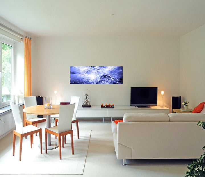 Paul Sinus Art Panoramabild auf Leinwand und Keilrahmen 150x50cm Sterne Planeten Galaxie Weltraum