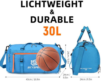 SKYSPER Sporttasche für Damen und Herren mit Schuhfach & Nassfach,Kleine Reisetasche Duffle Bag für