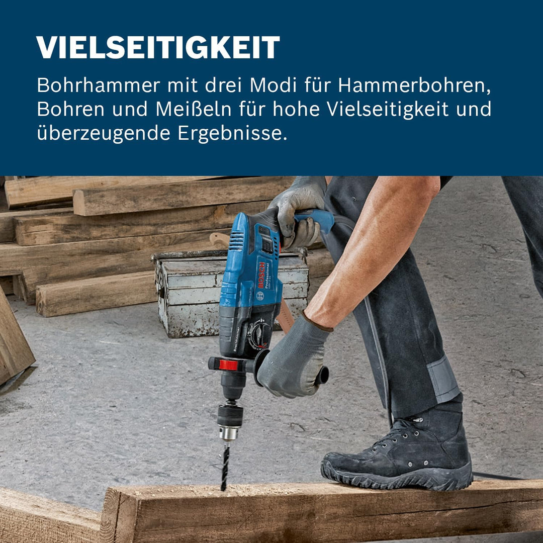 Bosch Professional Bohrhammer GBH 2-21 (mit SDS plus, inkl. 3x Drill Bit SDS plus, (6/8/10 mm), Zusa