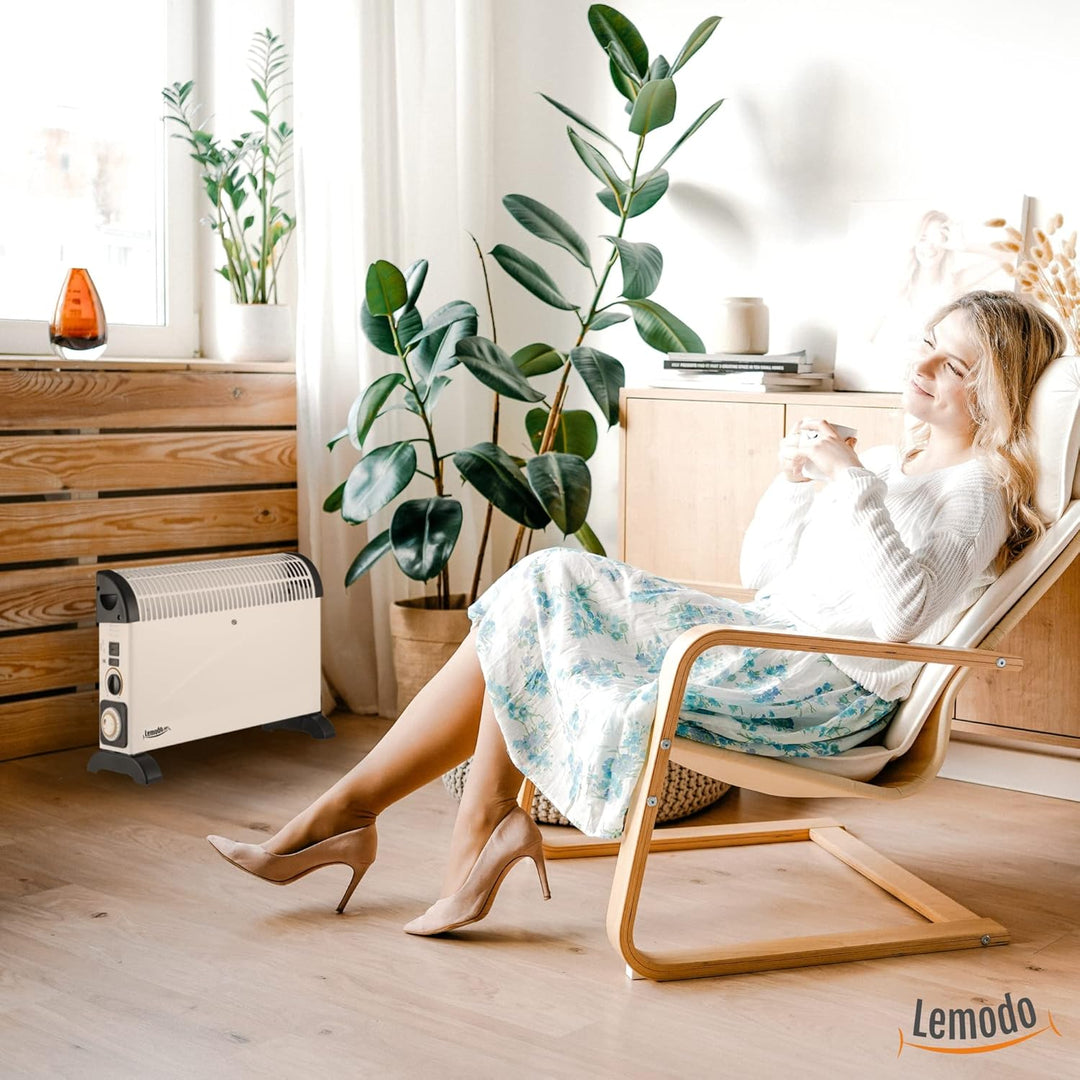 LEMODO Elektroheizung | Mobile Konvektor Heizung | Elektrische Heizung mit 3 Leistungsstufen (750W /