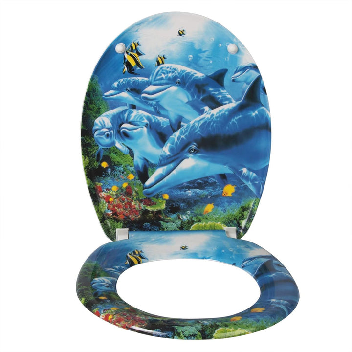 WOLTU WC Sitz mit Absenkautomatik,Toilettensitz Motiv,Toilettendeckel aus Duroplast,Stable Klodeckel