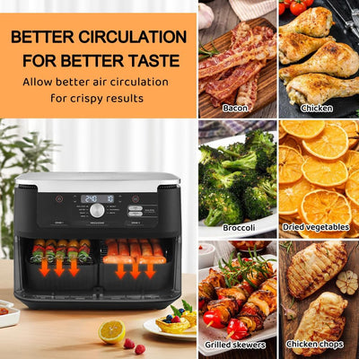 BYKITCHEN Airfryer Zubehör für Ninja Flex Drawer AF500EU 10,4L,7 Stück Heissluftfritteuse Zubehör fü