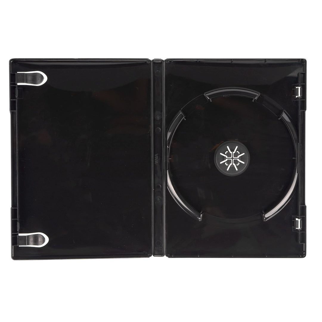100 DVD Hüllen Schwarz Single – 14 mm – Von dragontrading®