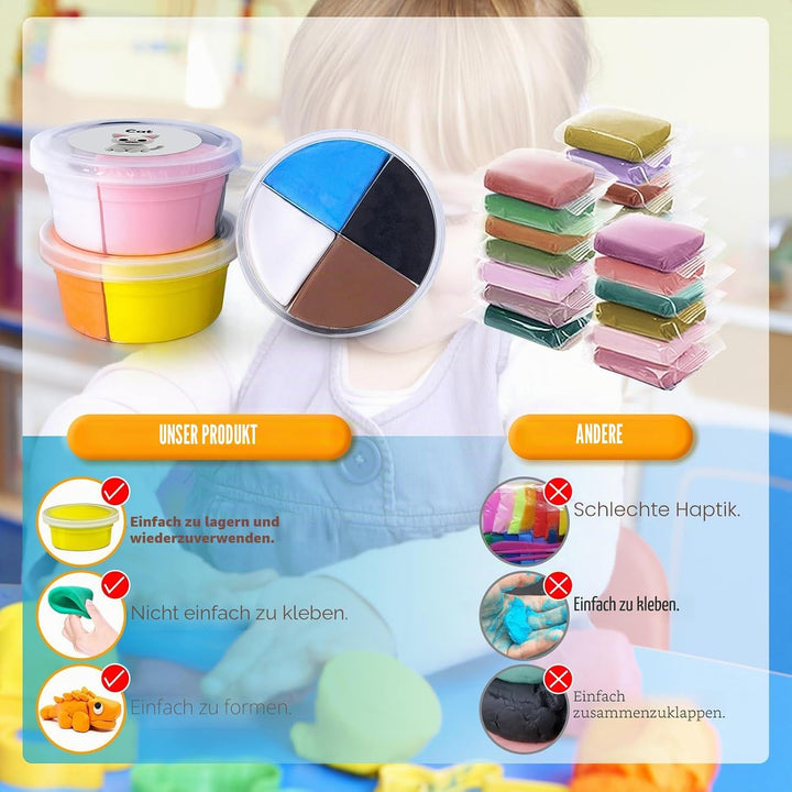 essenson Modelliermasse Lufttrocknend, Tiermodelle Lufttrockener Knete für Kinder, Air Dry Clay Tier