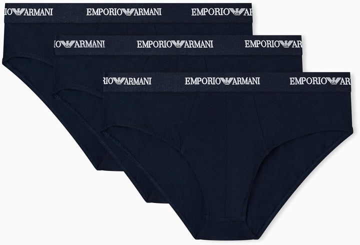 Emporio Armani Herren Bold Monogram 3-Pack Brief Slip S Armani Blue/Armani Blue/Armani Blue, S Arman
