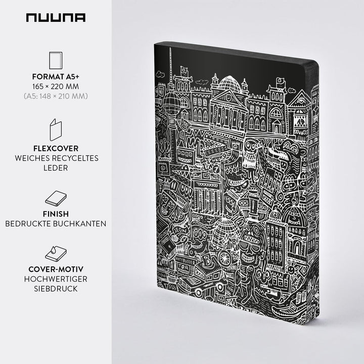 Nuuna Notizbuch A5+ | Graphic L - Berlin | Dotted Journal | 3,5mm Punktraster | 256 nummerierte Seit